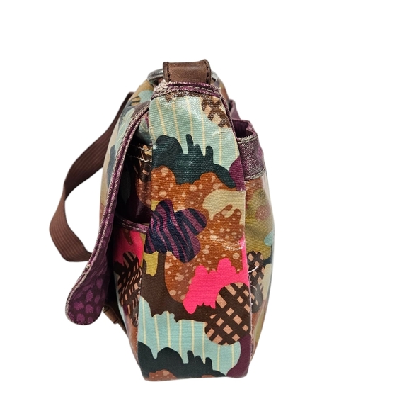 Fossil Key-Per Colorful Coated Canvas Messenger Crossbody Laptop Bag - Picture 4 of 14